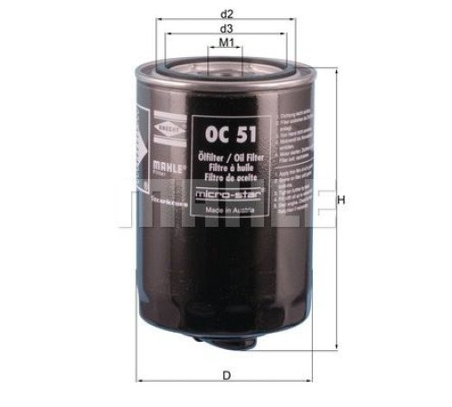 Фільтр оливи Mahle OC51OF