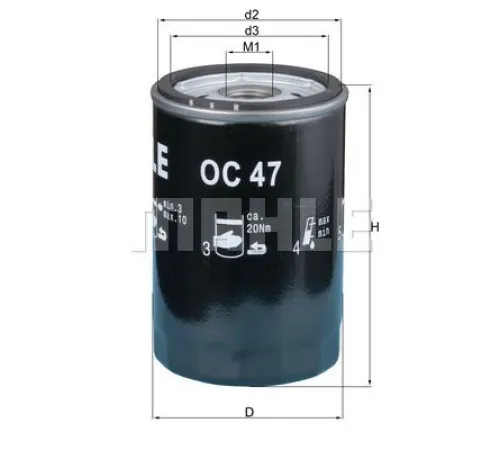 Фільтр оливи Mahle OC47OF Фільтр оливи Mahle OC47OF